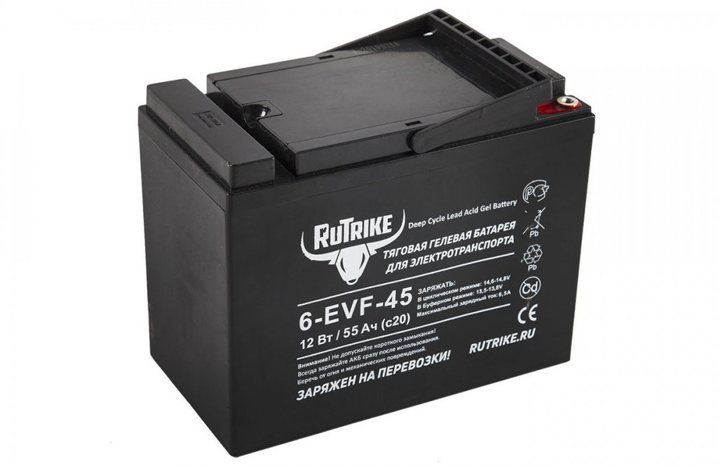 купить тяговый гелевый аккумулятор rutrike 6-evf-45 (12v45a/h c3) в Пскове
