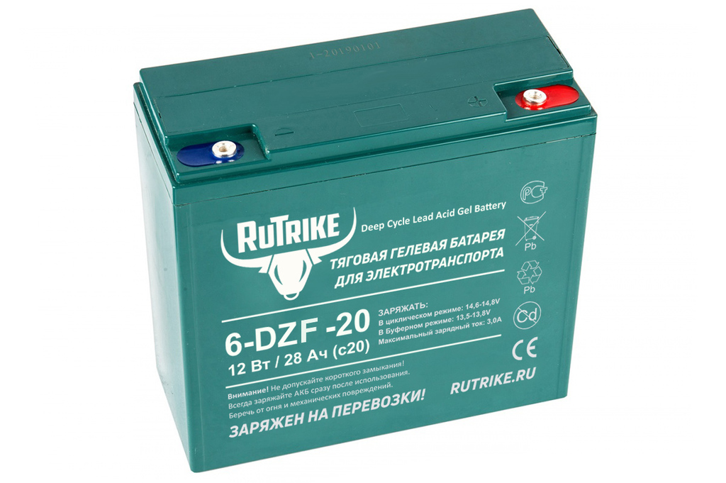 купить тяговый гелевый аккумулятор rutrike 6-dzf-20 (12v20a/h c2) в Пскове