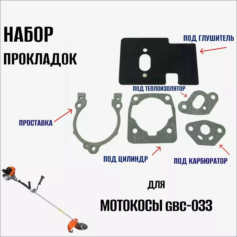 Прокладки для мотокосы BC/GBC-033 (5шт в наборе) купить прокладки для мотокосы bc/gbc-033 (5шт в наборе) в Пскове